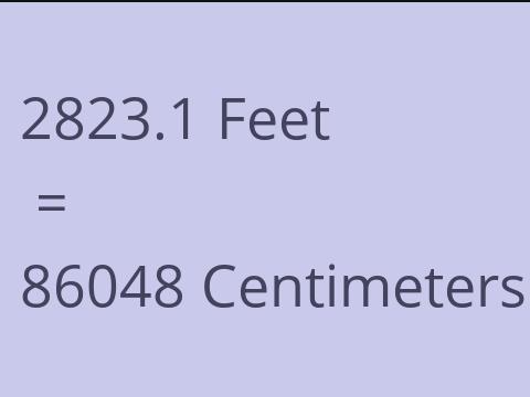 2823.1 FEET TO CM