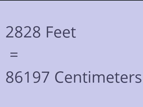 2828 FEET TO CM