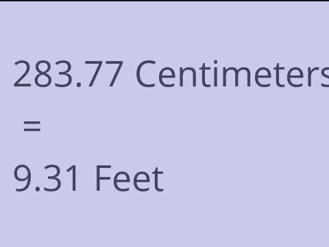 283.77 CM TO FEET