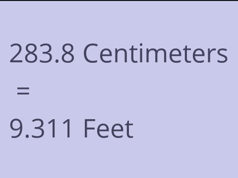 283.8 CM TO FEET