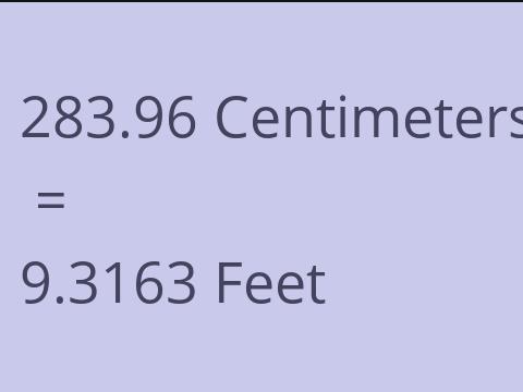 283.96 CM TO FEET