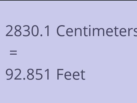 2830.1 CM TO FEET