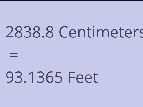2838.8 CM TO FEET