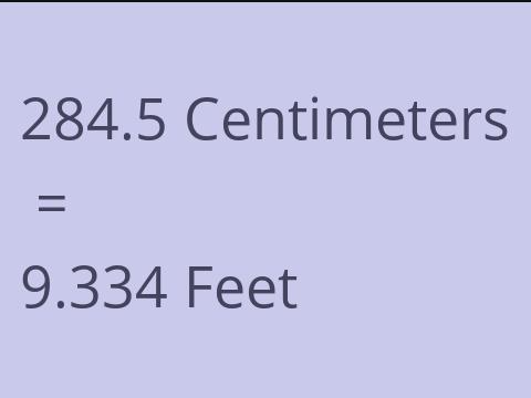 284.5 CM TO FEET