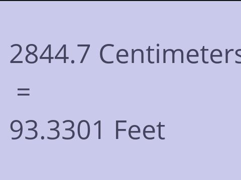 2844.7 CM TO FEET