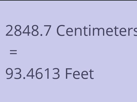 2848.7 CM TO FEET