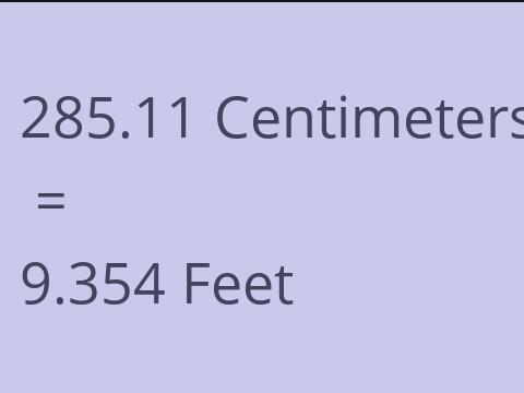 285.11 CM TO FEET