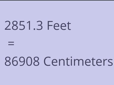 2851.3 FEET TO CM