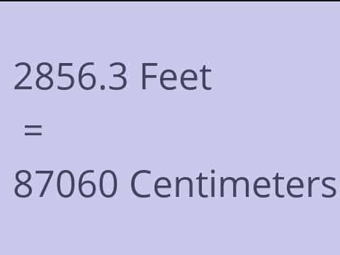 2856.3 FEET TO CM