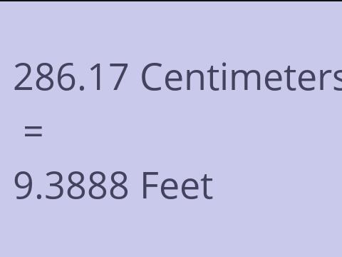 286.17 CM TO FEET