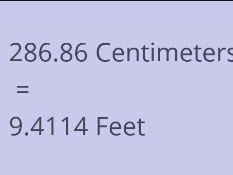 286.86 CM TO FEET