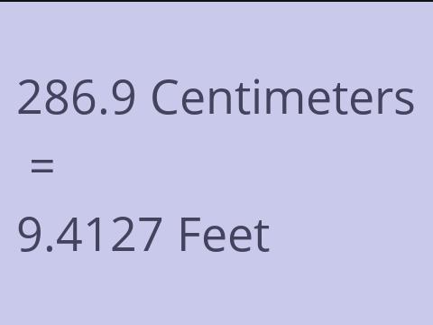 286.9 CM TO FEET