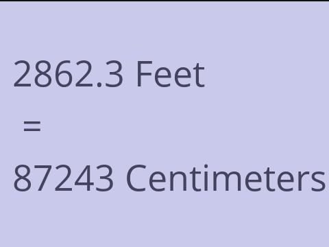 2862.3 FEET TO CM
