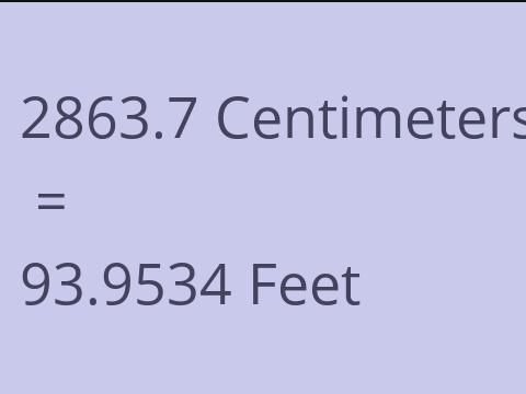 2863.7 CM TO FEET