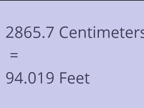 2865.7 CM TO FEET