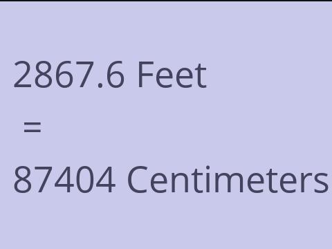 2867.6 FEET TO CM