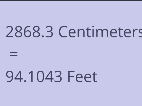 2868.3 CM TO FEET