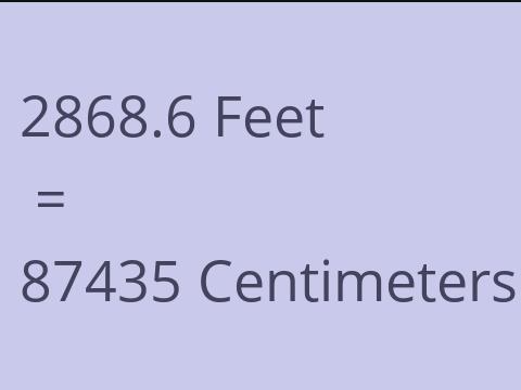 2868.6 FEET TO CM