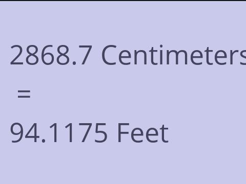 2868.7 CM TO FEET