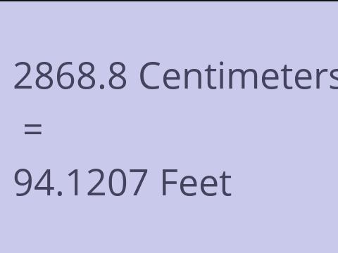 2868.8 CM TO FEET