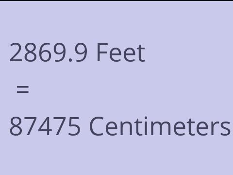2869.9 FEET TO CM