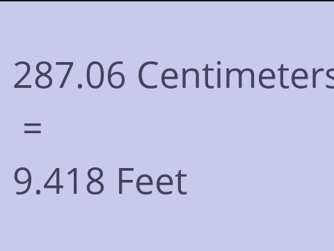 287.06 CM TO FEET