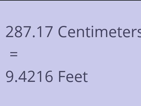 287.17 CM TO FEET