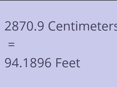 2870.9 CM TO FEET