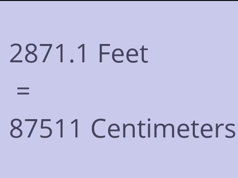 2871.1 FEET TO CM