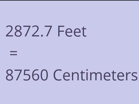 2872.7 FEET TO CM