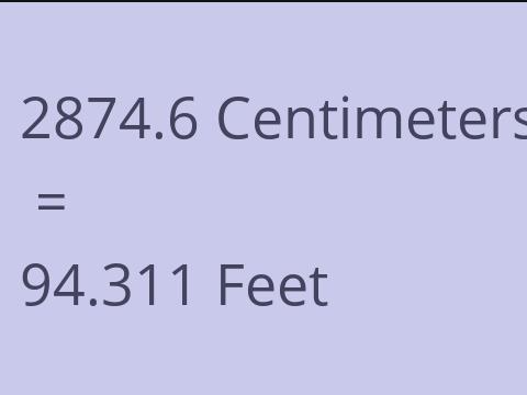 2874.6 CM TO FEET