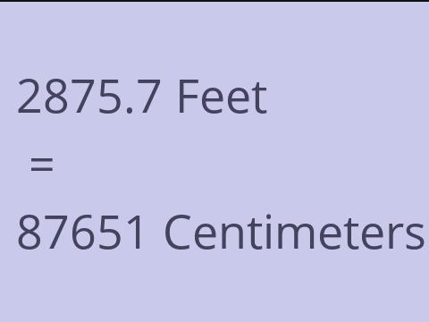 2875.7 FEET TO CM