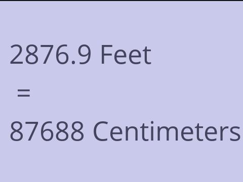 2876.9 FEET TO CM