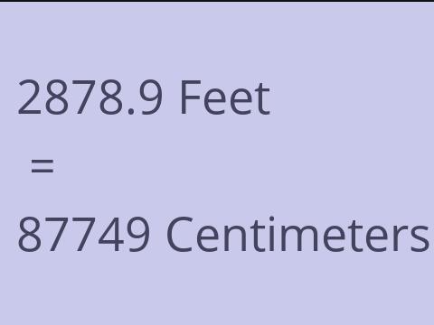2878.9 FEET TO CM