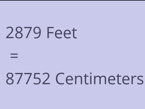 2879 FEET TO CM