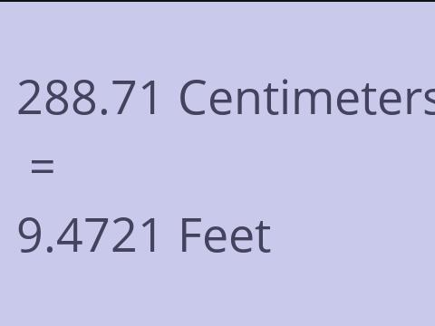 288.71 CM TO FEET