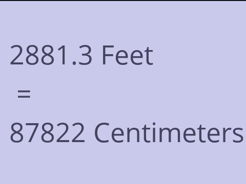 2881.3 FEET TO CM