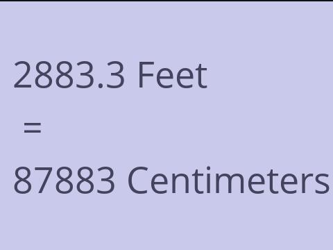 2883.3 FEET TO CM