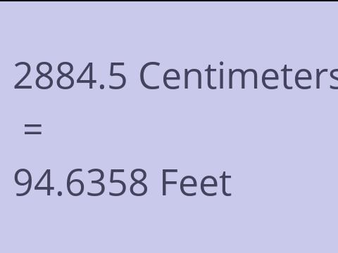 2884.5 CM TO FEET