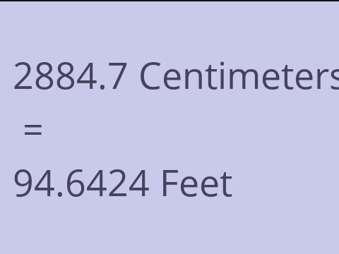 2884.7 CM TO FEET