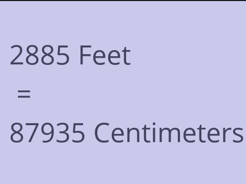 2885 FEET TO CM