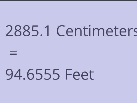 2885.1 CM TO FEET
