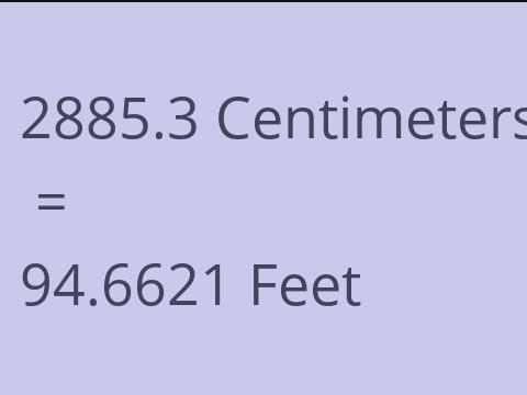 2885.3 CM TO FEET