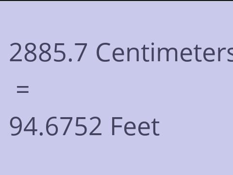 2885.7 CM TO FEET