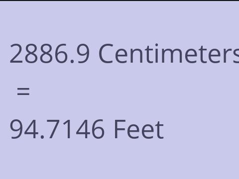 2886.9 CM TO FEET