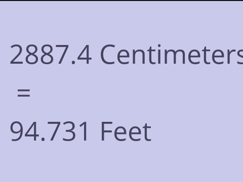 2887.4 CM TO FEET