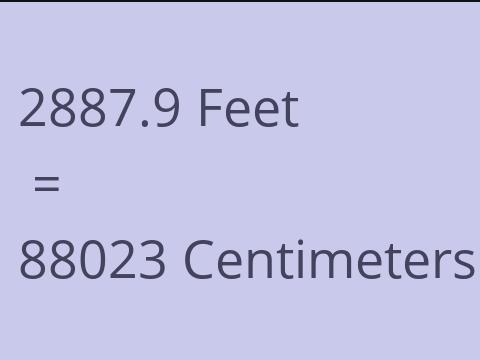 2887.9 FEET TO CM