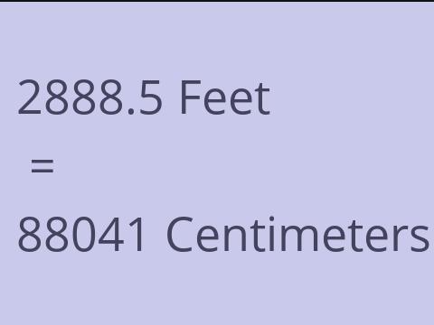 2888.5 FEET TO CM