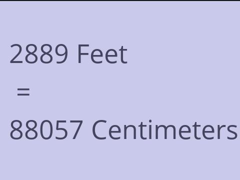 2889 FEET TO CM