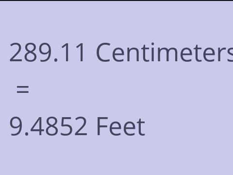 289.11 CM TO FEET